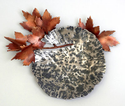 Bowl with Copper Leaves