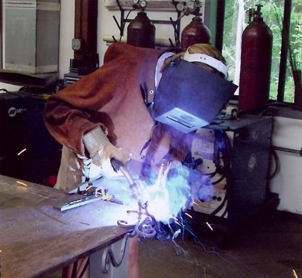 Julia Welding in the Studio